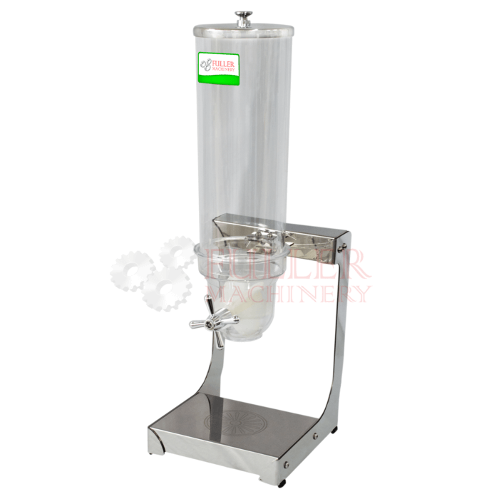 Dispensador de cereales con tanque de 3.5L, base de acero y diseño moderno, ideal para alimentos secos como cereales y nueces