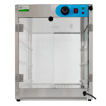 Vitrina de calefacción Fuller Machinery D1PL en acero inoxidable y vidrio templado, ideal para mantener alimentos calientes en panaderías, restaurantes y cafeterías