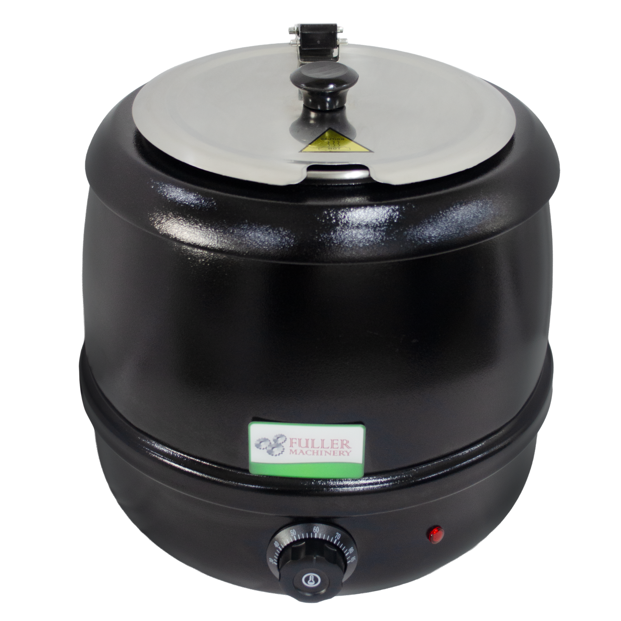 Olla sopera Olla sopera eléctrica negra 10 litros Fuller Machinery vista frontal