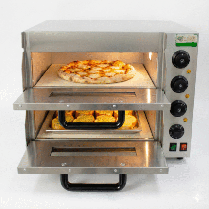 “Interior horno doble piso con piedras refractarias”