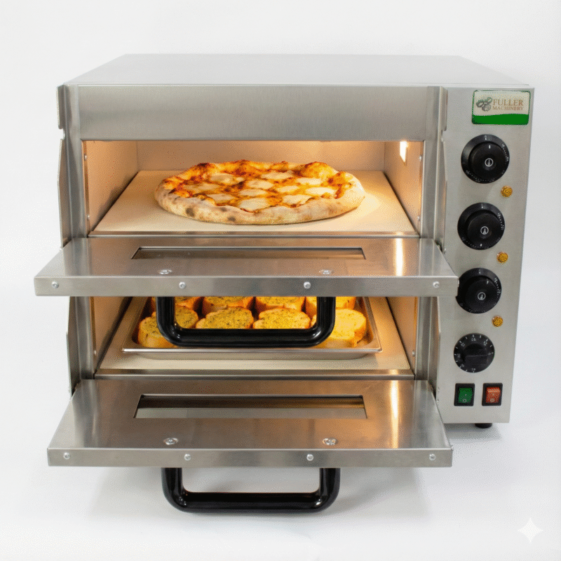 “Interior horno doble piso con piedras refractarias”