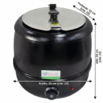 Medidas y dimensiones olla sopera 10L