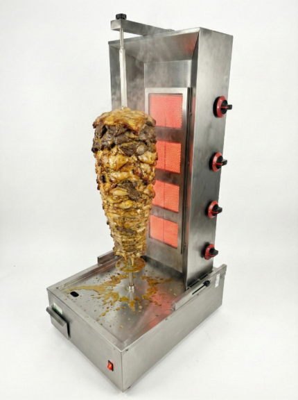ASADOR VERTICAL A GAS PARA SHAWARMA / KEBAB | 4 QUEMADORES INFRARROJOS